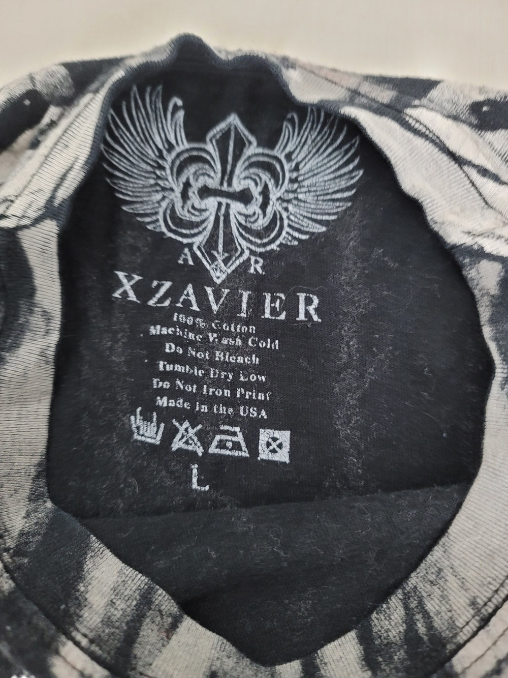 Affliction Black Graphic Short Sleeve Tee with Silver and Gold Embellishment - Picture 5 of 5